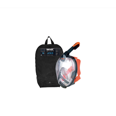 SEAC Unica Full Face Snorkel Mask Black/Orange
