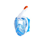 Front view of the White Blue SEAC Magica Full Face Snorkel Mask 