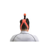 Back view of a person with the Black Orange SEAC Unica Full Face Snorkel Mask 