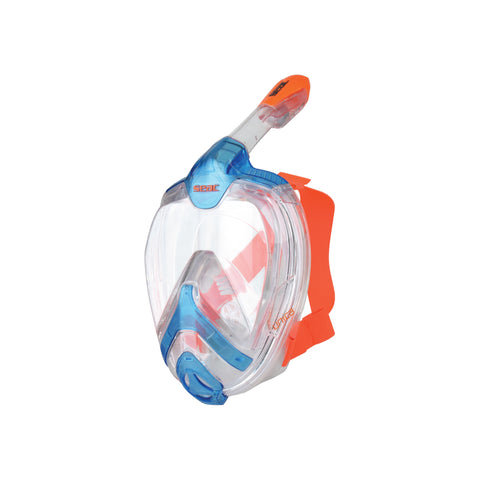 Front Side view of the Blue Orange SEAC Unica Full Face Snorkel Mask 